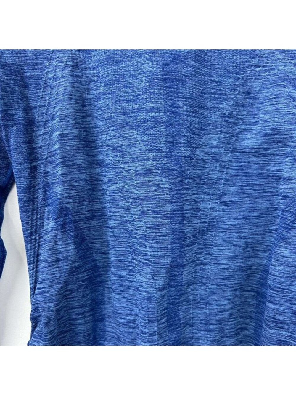 Athleta Women's Small Long Sleeve Speedlight Heather Blue Top Ruched Crewneck - Picture 8 of 14